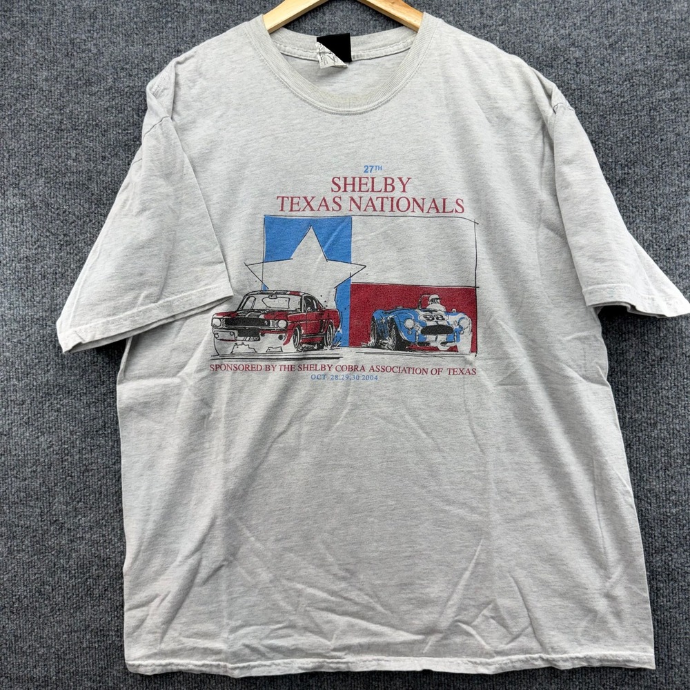 27th Shelby Texas Nationals T Shirt XL Light Gray Car Show‎ Event Tee Mens